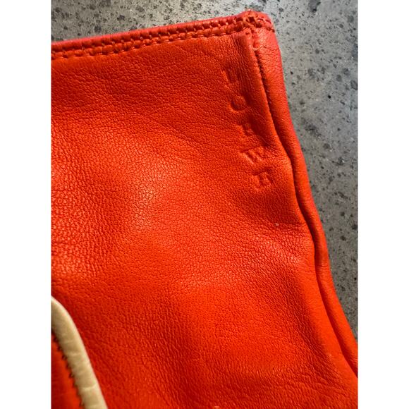 Loewe Vermillion Red Orange Sheepskin Leather Gloves Sz 6.5 Authentic CoA - Picture 6 of 6